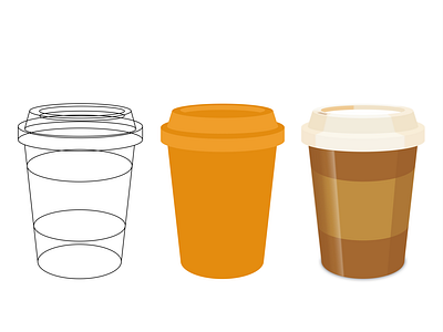 Cups Model app design illustration model web