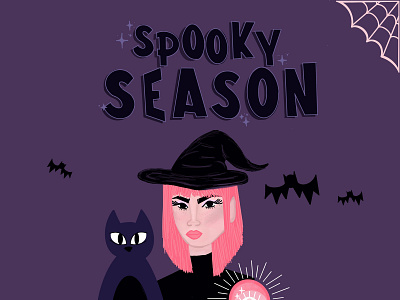 05) adobe drawing halloween happy halloween illustration illustrator ipad october pro procreate purple spooky spooky season witch
