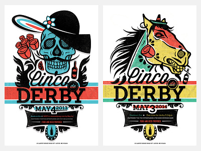 Cinco De Derby fun illustration poster