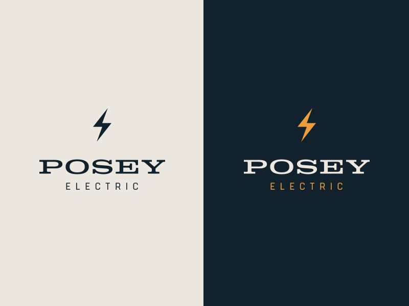 Posey Electrical wordmark design branding logomark logo