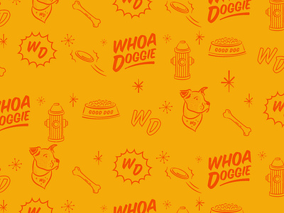 Whoa Doggie Pattern brand brand design brand identity branding branding design chicago design dog dogs graphic design illustration pattern pup