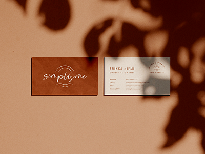Business Cards for Simply Me boho bride brand brand design brand identity branding natural makeup