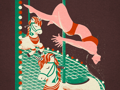 My body carousel digital art digital illustration flat illustration girl graphic design illustration pole dance woman