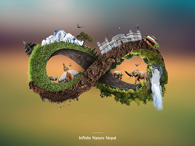 Infinity Nature Nepal 3d illustration illustration manipulation nature love poster design