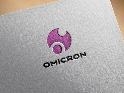 Omicron Logo branding clean design flat icon illustration logo preview typography vector
