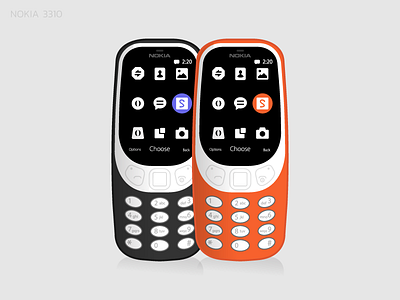 Nokia 3310 art design flat graphic design illustration minimal vector web