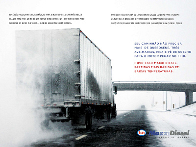 Anúncio Esso Maxxi Diesel branding typography