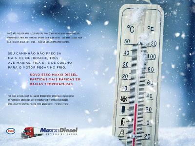 Advertising for Esso Maxxi Power Winter Version. branding design