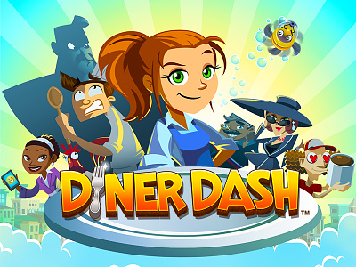 Diner Dash logo diner dash game game logo game ui logo mobile game splash screen