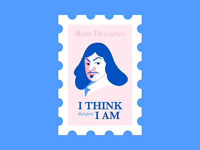 Rene Descartes avatar descartes design france illustration paris philosopher philosophy portrait rene descartes stamp