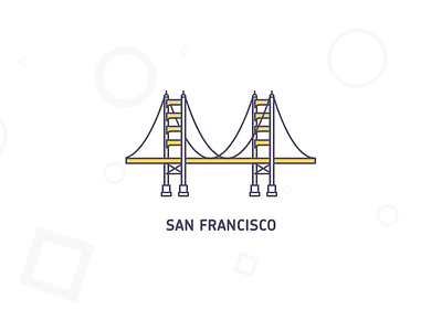 San Francisco location illustration bridge francisco gate golden icon illustration san usa