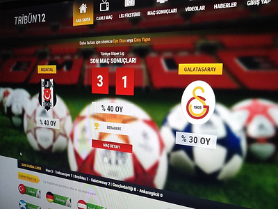 Soccer Score Tracker besiktas bet bjk design galatasaray gs inspiration interface soccer userexperience userinterface websitedesign