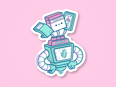 Crystallize Headless E-commerce Robot Sticker