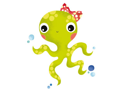 Hello Miss Octopus! animal illustration childrens digital illustration picture book