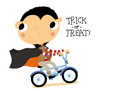 Trick or treat! animal illustration childrens digital halloween halloween illustration illustration vampire