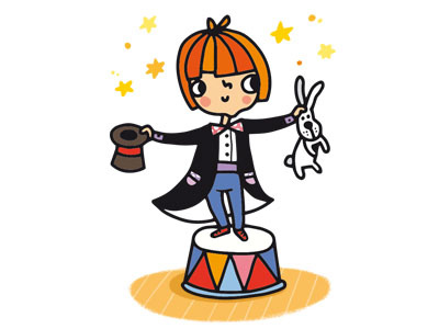 Magician childrens illustration cute magician illustration