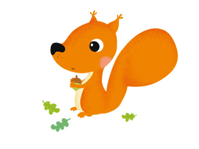 Squirrel animal illustration cute fun illustration for children squirrel illustration