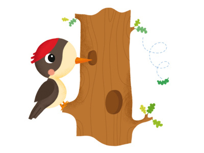 Woodpecker animal illustration cute fun illustration for children woodpecker woodpecker illustration