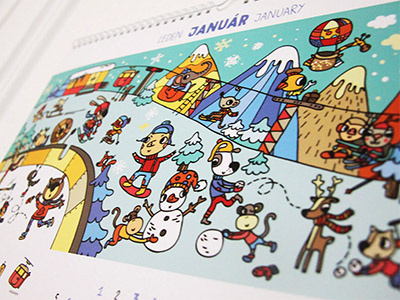 Illustrated calendar for 2015