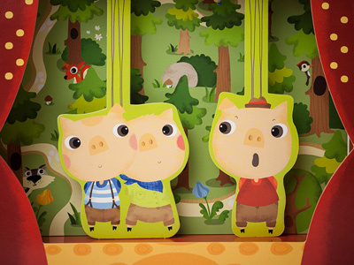 Little Theatre illustration theatre three little pigs