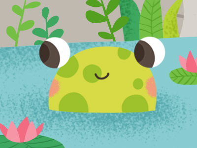 Hello Monday! childrens illustration frog frog illustration illustration lake