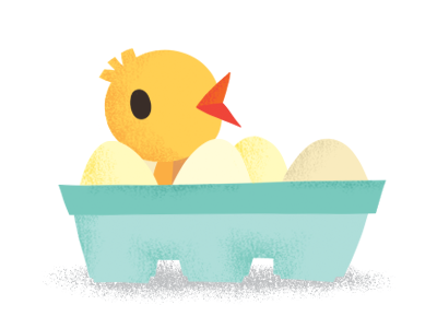 Hello! chick chick illustration childrens illustration eggs grocery illustration illustration