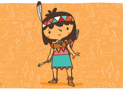 Little Apache Girl apache character illustration childrens illustration girl illustration native american native american character