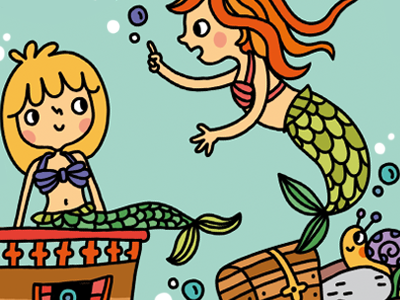 Little Mermaids book illustration childrens illustration magazine illustration mermaid mermaid illustration underwater world