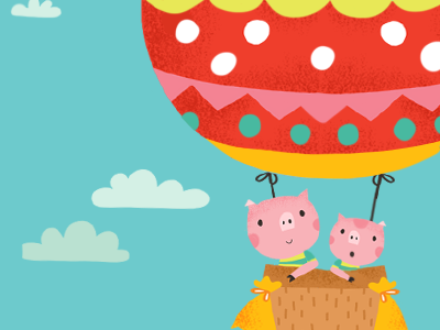 Like father, like son balloon balloon illustration childrens illustration illustration pig pig illustration