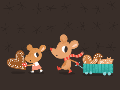 Christmas Mice christmas illustration illustration mice illustration mouse illustration