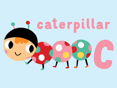 C for Caterpillar abc illustration caterpillar childrens illustration illustrated abc illustration