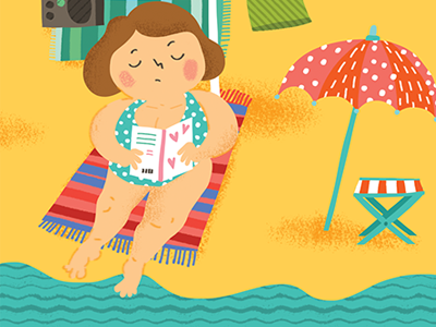 A day on the beach beach beach illustration editorial illustration sea sun