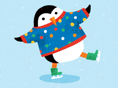 New Jumper childrens illustration cute ice skating illustration kidlitart penguin penguin illustration