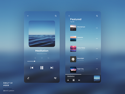 Daily UI 009 - Music Player 009 app blue blur dailyui dailyui 009 design icon music music app music player typography ui ux