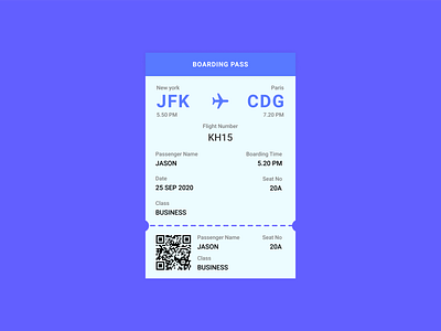 Daily UI 024 - Boarding pass boarding pass dailyui dailyui024 figma figmadesign icon mobileui travel typography ui
