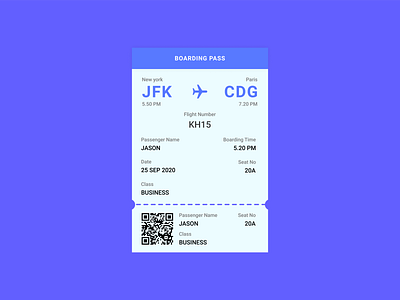 Daily UI 024 - Boarding pass