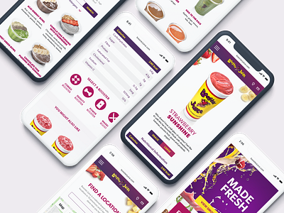 Booster Juice figma food and beverage food and drink juice bar mobile product design smoothies ui ux website