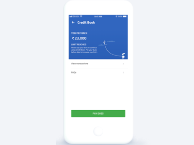 Concept screen for credit lending app