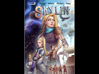 Main Cover Art for Charon Comics' Skylin Issue #2 comic comic art comic book comic book art cover art digital art drawing fantasy illustration photoshop wacom cintiq