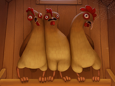 Chickens advertising cartoon character chicken fat fitness illustration