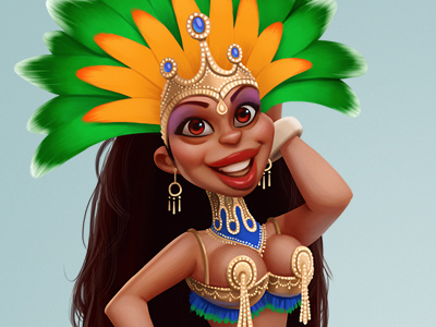 Brazil Dancer brazil carnival character dancer girl illustration tits