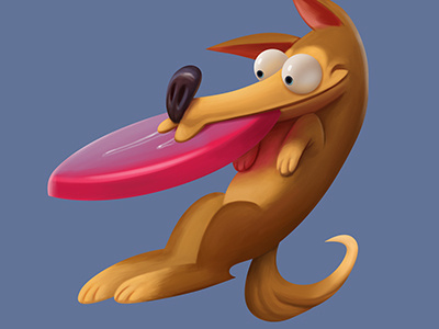 Frisbee character dog frisbee illustration puppy