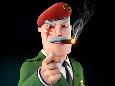General Uncle Sam 3d character 3d character designer 3d general 3d military character freelance 3d artist freelance character designer games characters oasim