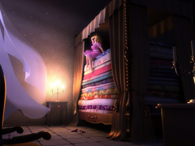 The Princess and The Pea 3d 3d illustrations cg art fairytale scene magical oasim pixelophy princess