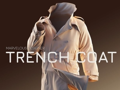 Marvelous Designer trench coat 3d artist 3d clothing 3d fashion detective coat marvelous designer marvelous designer tutorial trench coat