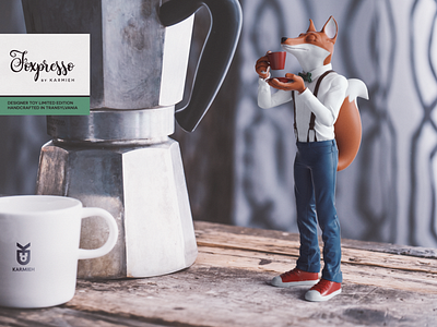 Foxpresso Red Fox Edition 3d artist 3d printed art toy designer toy foxpresso hand painted toy artist toy design toy designer toy maker toy sculptor zbrush artist zbrush sculpt