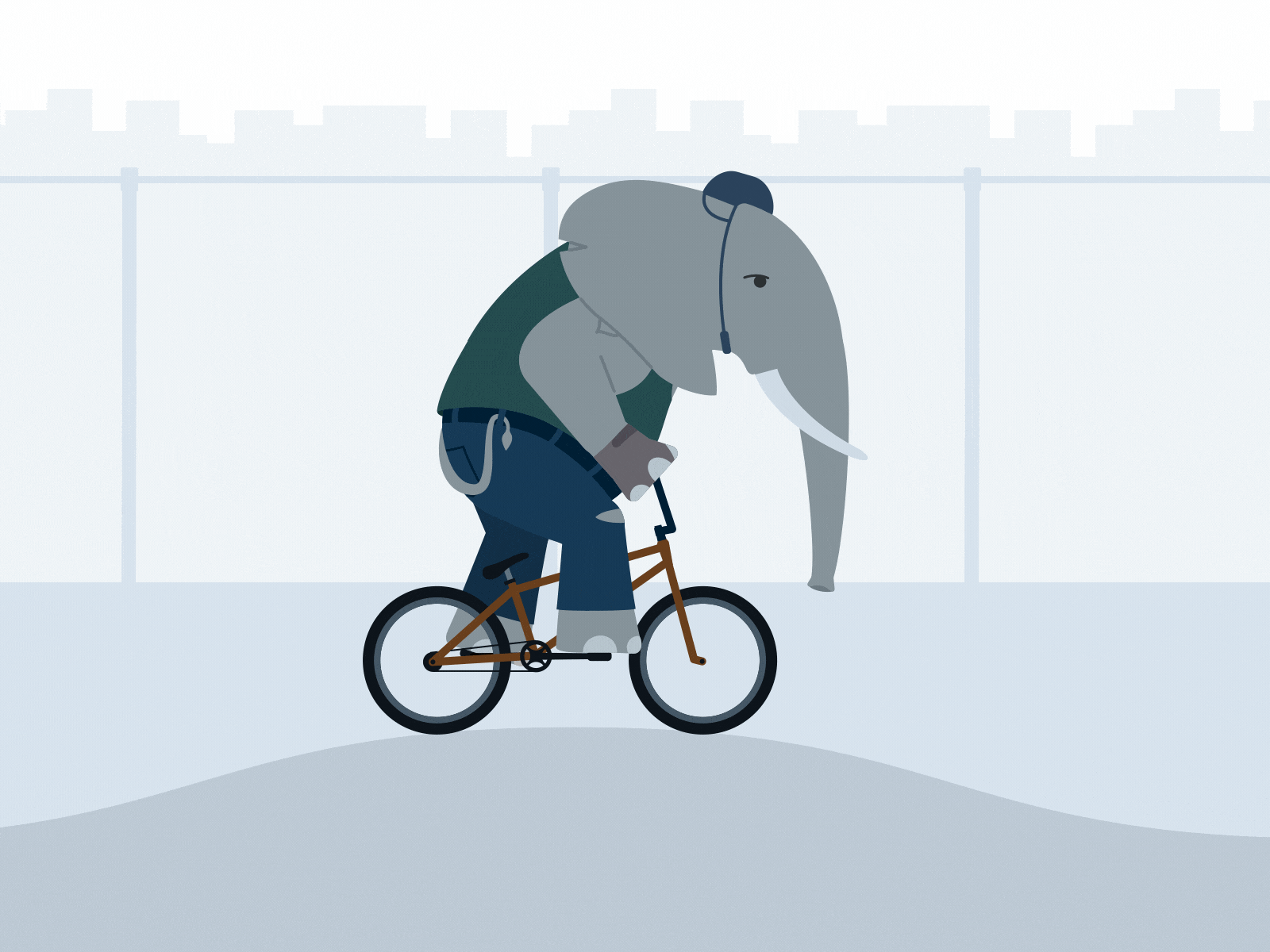 The Trackfinder after effects animation bike city elephant loop new york pumptrack