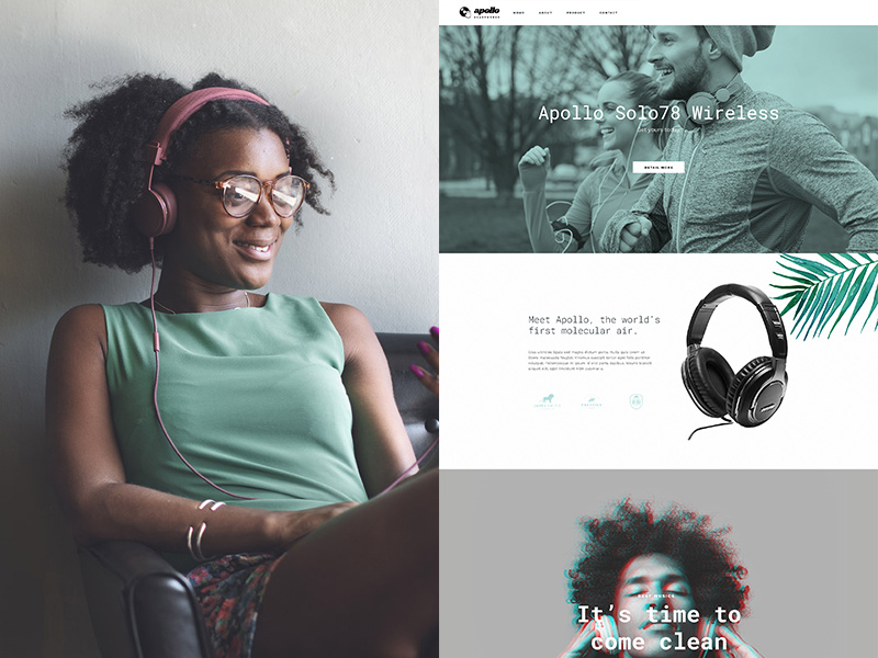 Apollo headphones jupiter theme wordpress template music