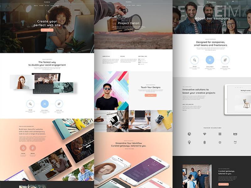 Pandia wordpress template marketing website design design agency