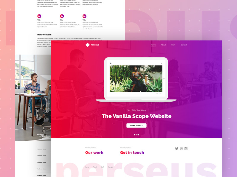 Perseus wordpress template web design design agency advertising